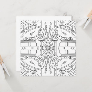 Peaceful Autumn: Moth in the Library Colouring Car