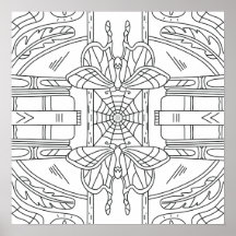 Peaceful Autumn: Moth in the Library Colouring