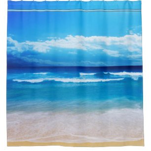 Peaceful Beach and Ocean Scenery Shower Curtain