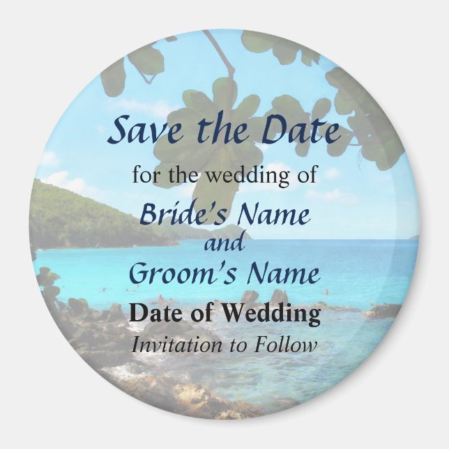Peaceful Beach St. Thomas II Save the Date Magnet (Front)