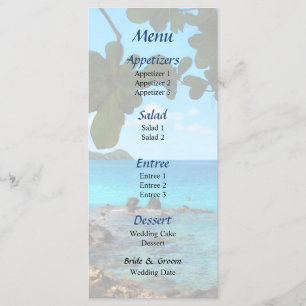 Peaceful Beach St. Thomas Wedding Menu