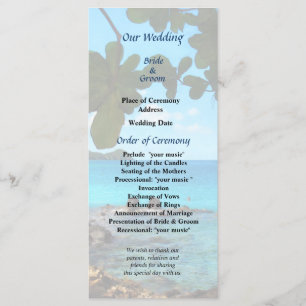 Peaceful Beach St. Thomas Wedding Program
