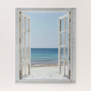 Peaceful Beach Window View Jigsaw Puzzle