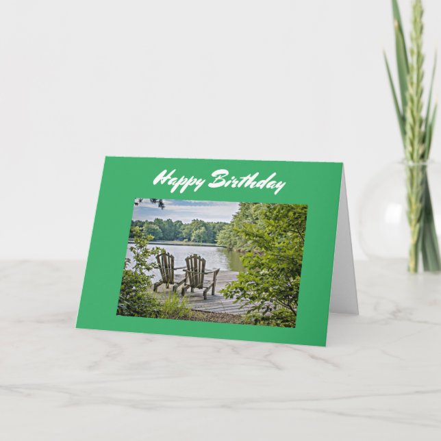 **PEACEFUL BIRTHDAY AT THE LAKE** BIRTHDAY WISH HOLIDAY CARD (Front)