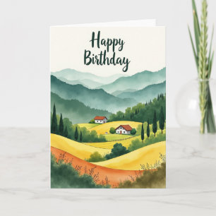 Peaceful Birthday Watercolor Card