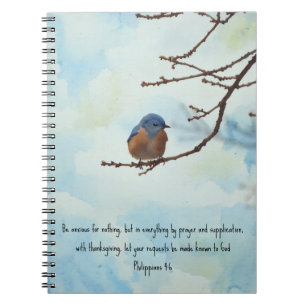 Peaceful Blue Bird Art Faith Prayer Journal