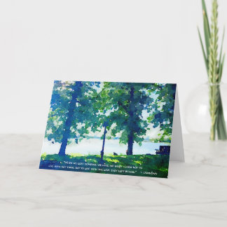 Peaceful Blue & Green Tulaby Lakeside Sympathy Card