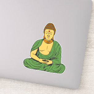 Peaceful Buddha  Buddhist Monk in green robes