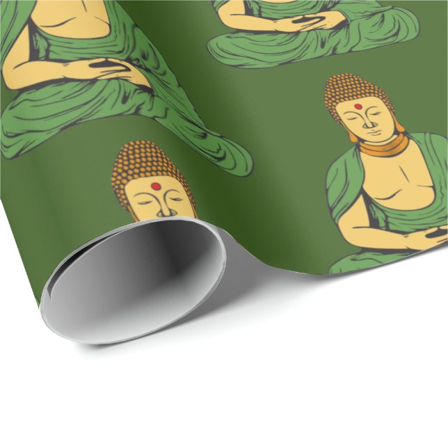 Peaceful Buddha Buddhist Monk Wrapping Paper (Roll Corner)