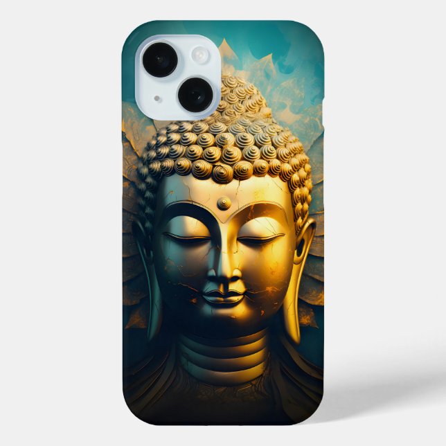 Peaceful Buddha Face Gold Art Antique Poster Case-Mate iPhone Case (Back)