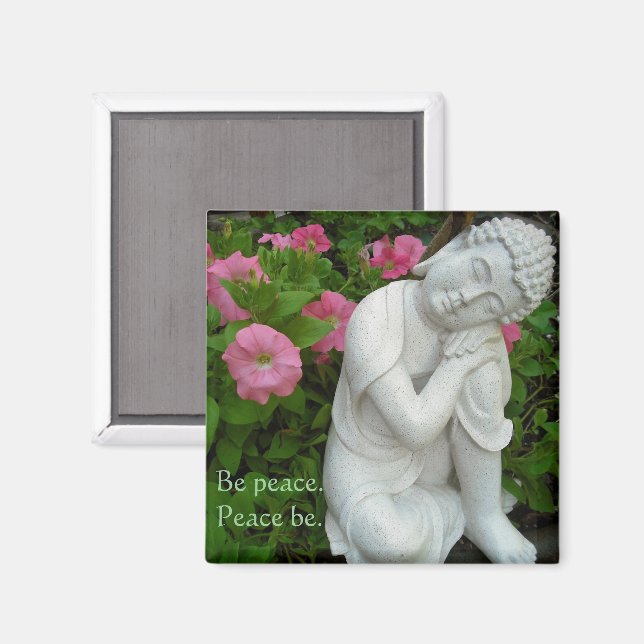 Peaceful Buddha Garden Magnet – Be Peace Zen Decor (Front/Back)