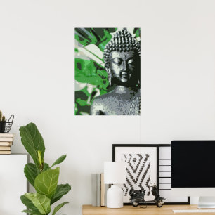 Peaceful Buddha Meditation Poster – Close-Up Zen