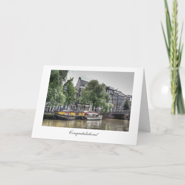 Peaceful Canal Scene - General Congratulations Card (Front)