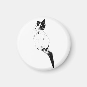 Peaceful Cat on the Fridge Magnet