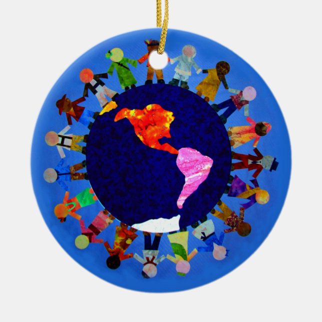 Peaceful Children around the World Ornament (Front)