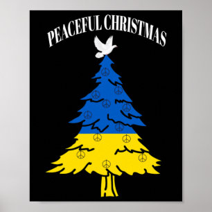 Peaceful Christmas Tree Peace Ukraine  Poster