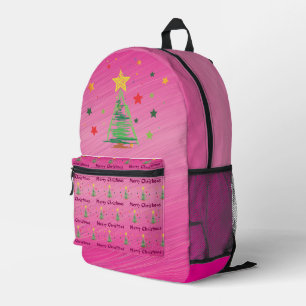 Peaceful Christmas tree Printed Backpack