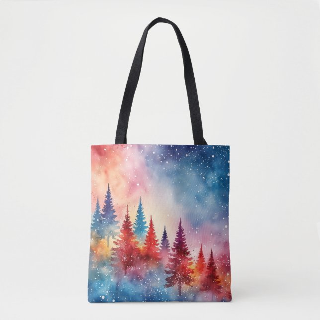 Peaceful Christmas Watercolor Tote (Front)