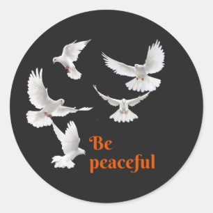 Peaceful classic round sticker