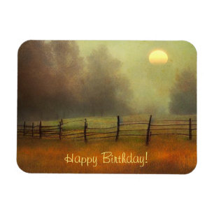 Peaceful Country Scene Birthday Magnet