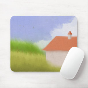 Peaceful Countryside Landscape Painting Mouse Pad