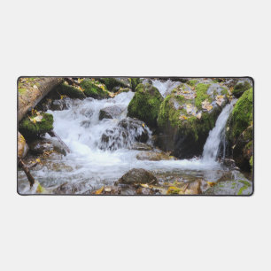 Peaceful Creek Waterfall Nature Scene Desk Mat
