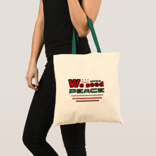Peaceful design tote bag
