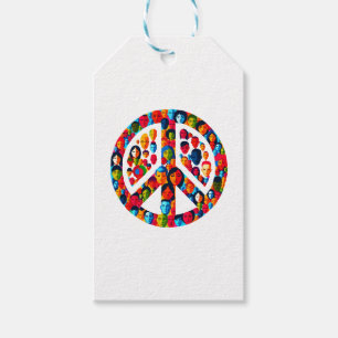 Peaceful Diversity Global Unity Peace Sign Design Gift Tags