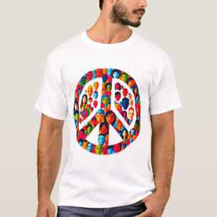 Peaceful Diversity Global Unity Peace Sign Design T-Shirt