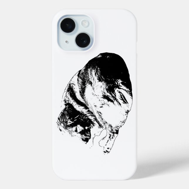 Peaceful Dog Lines Guard Modern Winter Phone Case-Mate iPhone Case (Back)