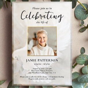 Peaceful Dove Celebration of Life Photo, Funeral Invitation