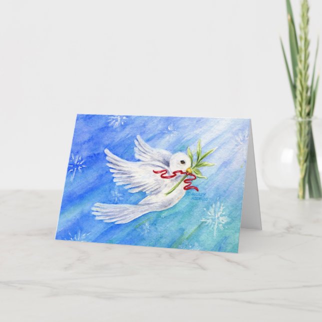 Peaceful Dove Christmas Greeting Card (Front)