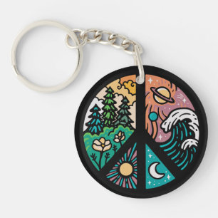 Peaceful Elements: Nature & Cosmos Key Ring