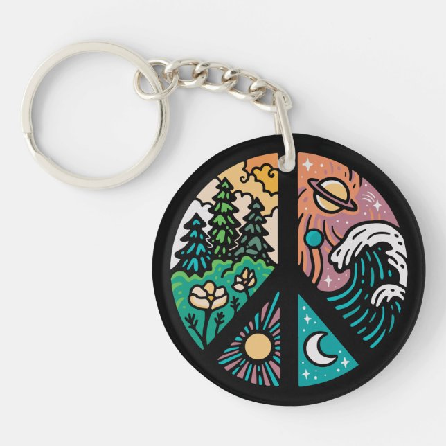 Peaceful Elements: Nature & Cosmos Key Ring (Front)