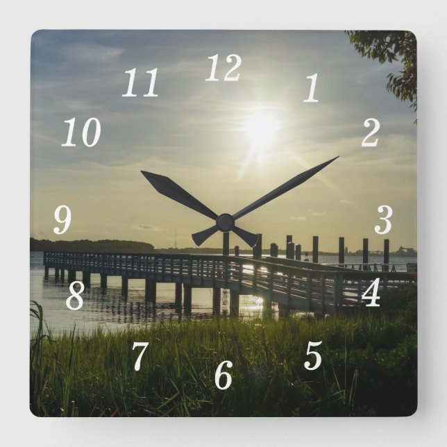 Peaceful Evening At Cooper River Wall Clock (Front)
