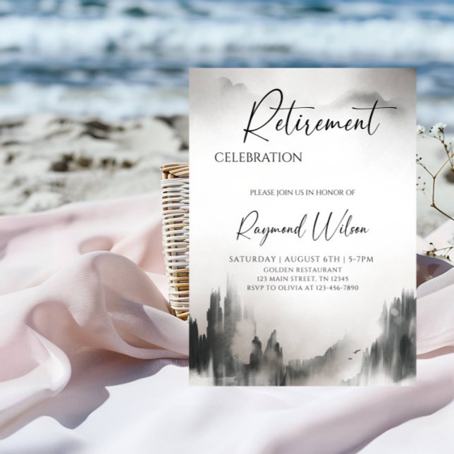 Peaceful Foggy Mountain Retirement Party Invitation (Creator Uploaded)