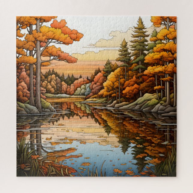 Peaceful Forest River Landscape Jigsaw Puzzle (Vertical)