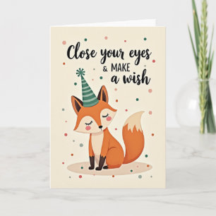 Peaceful Fox Creature Birthday Card