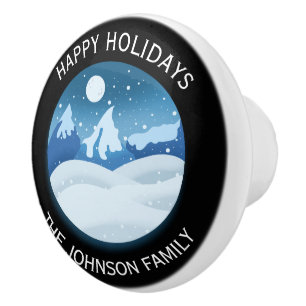 Peaceful Frosted Landscape Custom Ceramic Knob