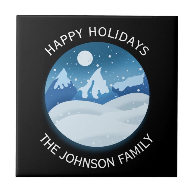 Peaceful Frosted Landscape Custom Ceramic Tile (Front)