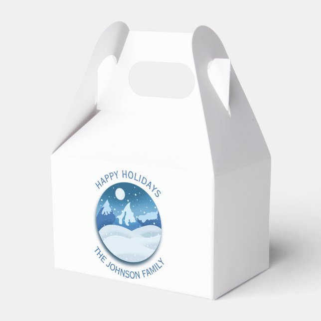 Peaceful Frosted Landscape Custom Favour Box (Front Side)