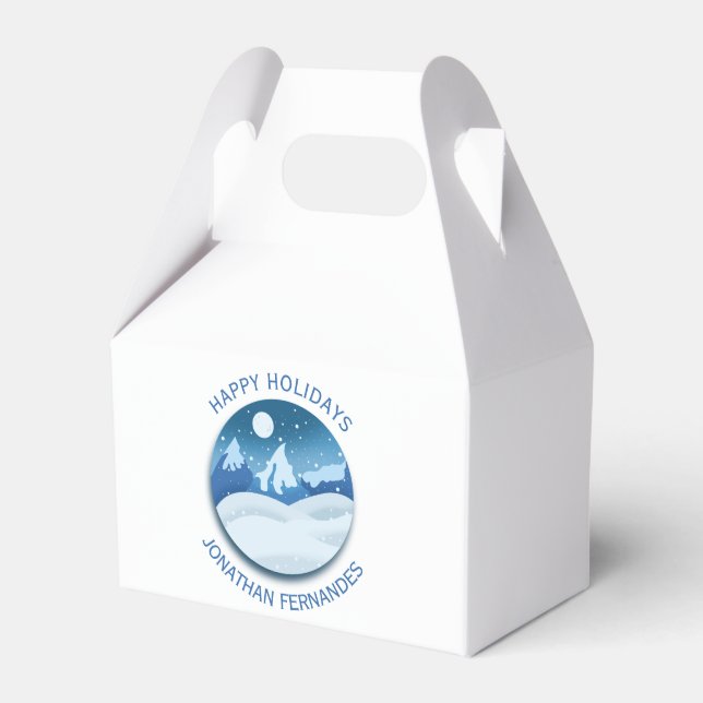 Peaceful Frosted Landscape Custom Favour Box (Front Side)