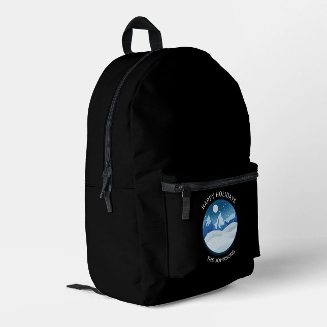 Peaceful Frosted Landscape Custom Printed Backpack (Back Corner Left)