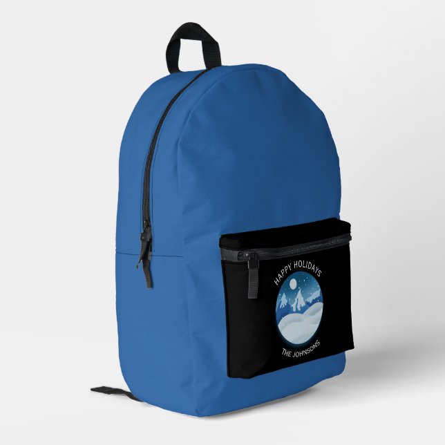 Peaceful Frosted Landscape Custom Printed Backpack (Back Corner Left)