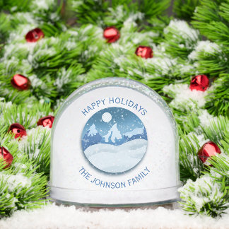 Peaceful Frosted Landscape Custom Snowglobe