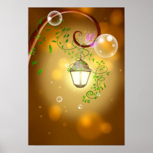 Peaceful Garden Lantern Poster