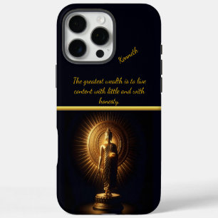 Peaceful Golden Buddha statue, AI art iPhone 16 Pro Max Case