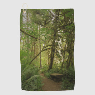 Peaceful Green Forest Trail in Washington Golf Towel