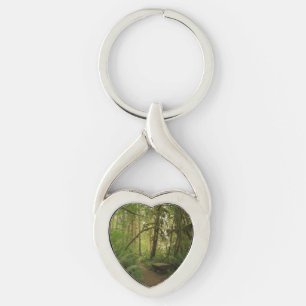 Peaceful Green Forest Trail in Washington Key Ring
