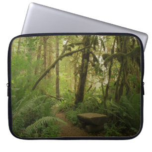 Peaceful Green Forest Trail in Washington Laptop Sleeve